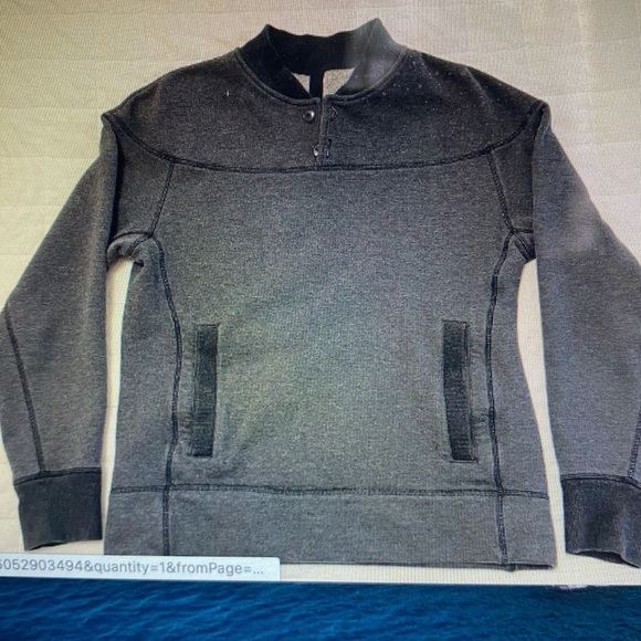 Lululemon Men’s Revolve Henley Sweatshirt Gray XL - Picture 2 of 7